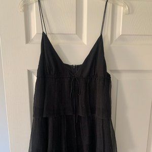 Vintage Boho J. Crew Tiered Dress in Black Silk